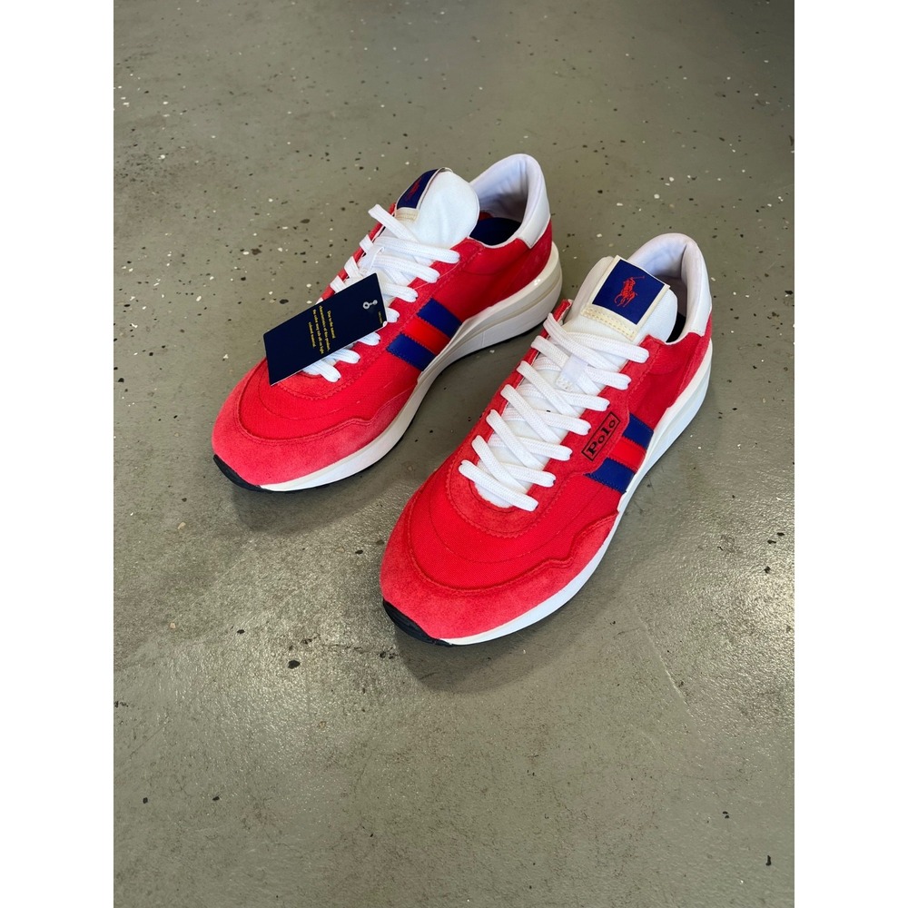 Polo Ralph Lauren Train 89 Athletic Sneakers Mens 11 Red Blue Colorblock